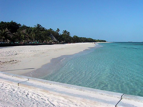 Der weiße Sandstrand der Malediven Foto 